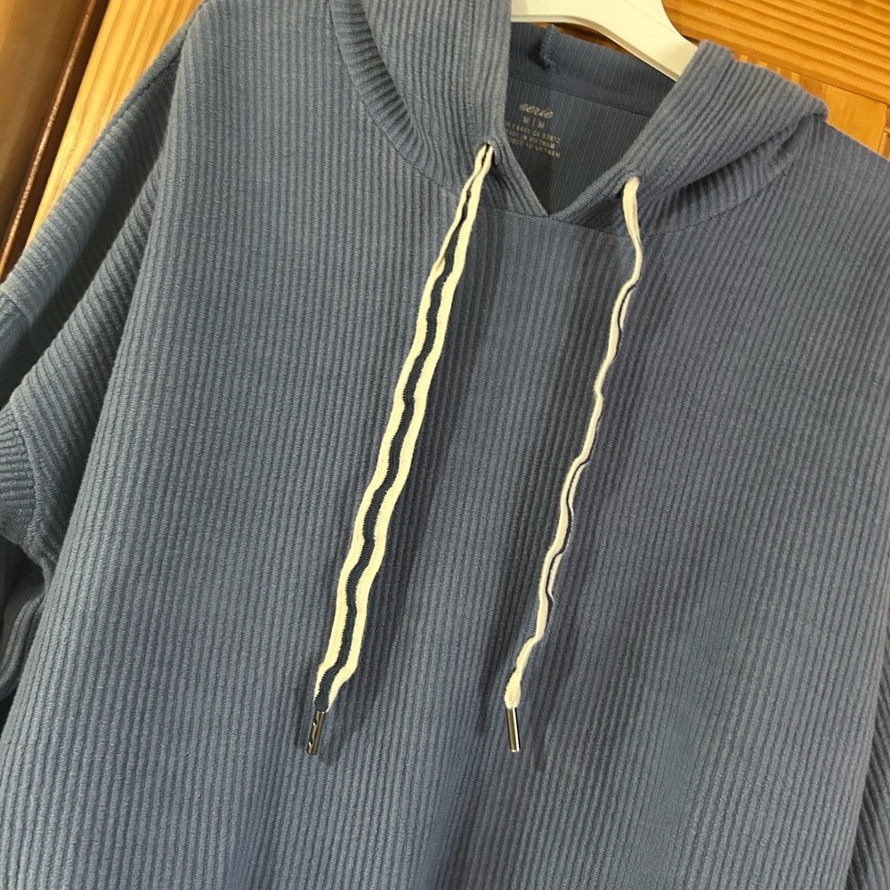 Blue Ribbed Hoodie - Picture 3 of 3